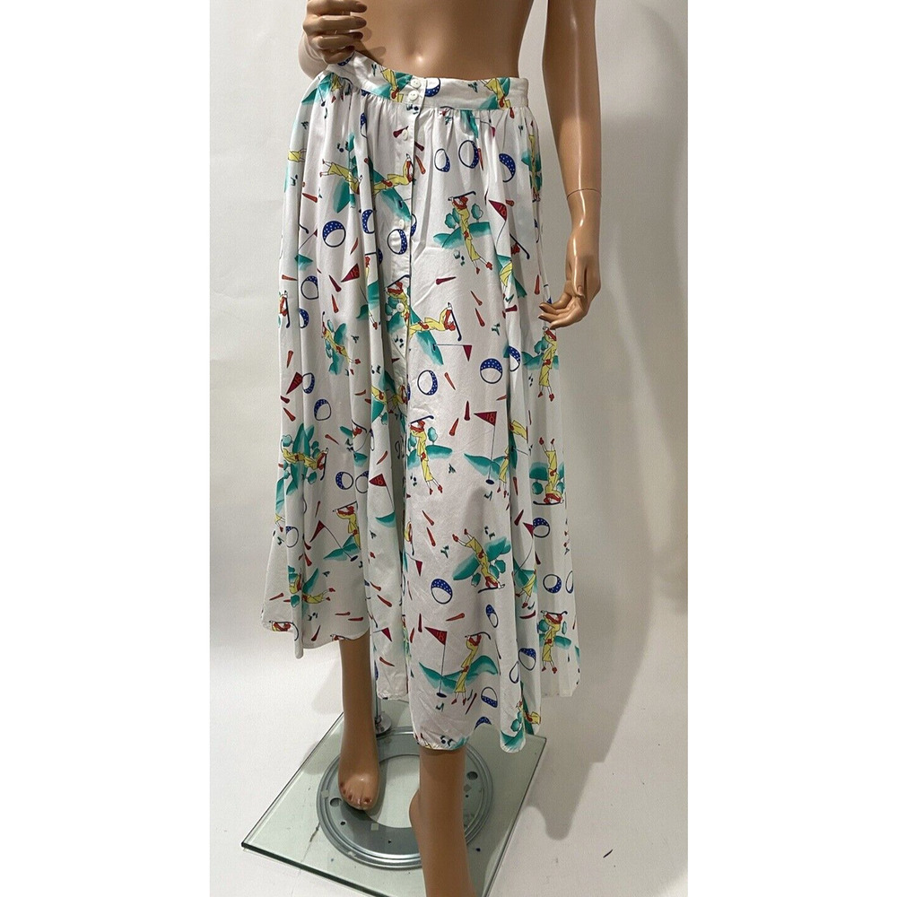 Hunt Club skirt Size M Circle white printed golfing lady waist 29" and pockets